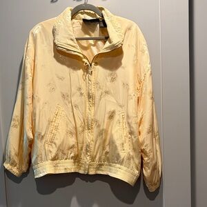 Light Yellow Women's Bomber Jacket with Subtle Texture